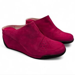 "NEW" Via Spiga Suede Mule Slip On Platform Shoes